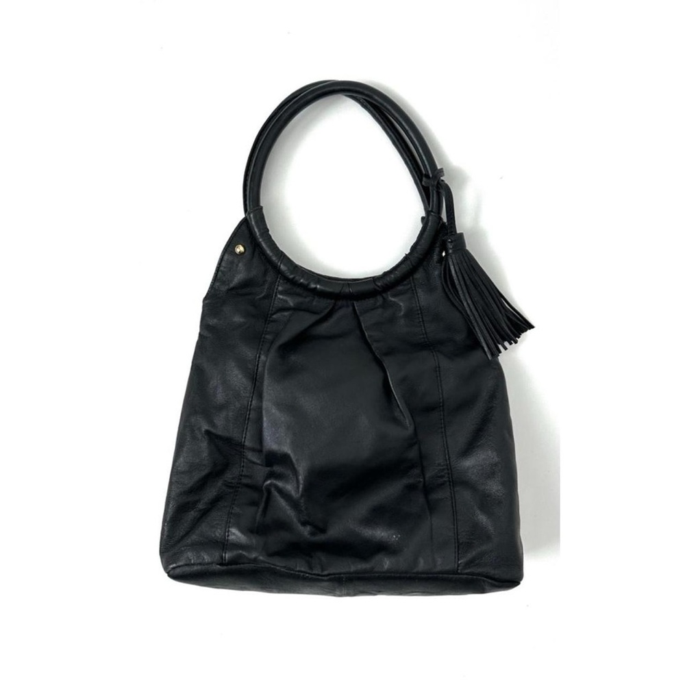GORGEOUS VINTAGE 2000S ALFANI SOFT LEATHER TOTE PURSE CLASSIC LEATHER BAG/ Black